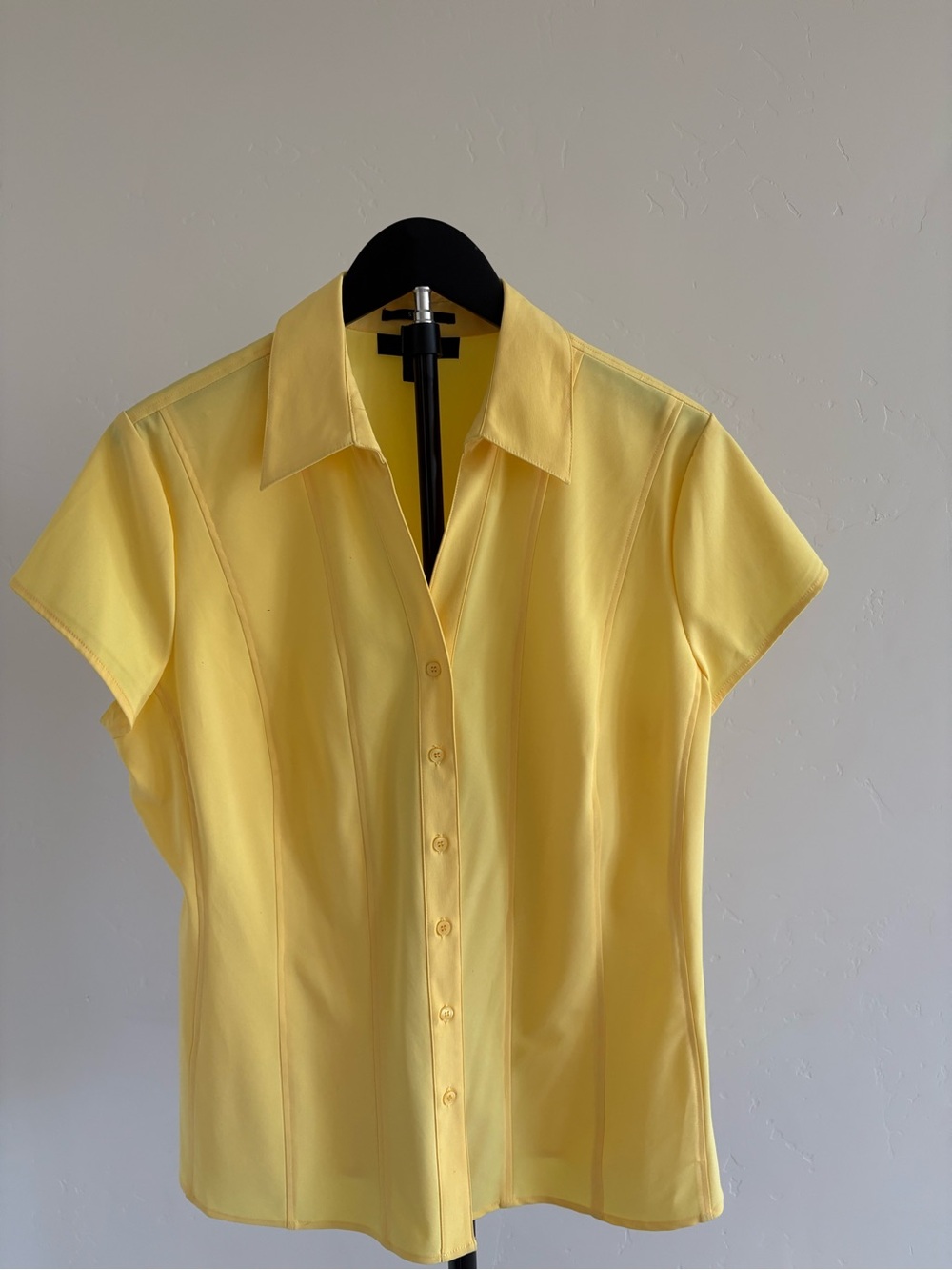 Style & Co. Short-Sleeve Yellow Button-Front Blouse